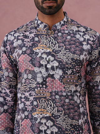 Men’s Printed Cotton Blend Kurta Pyjama