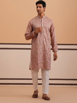 Heavy Floral Thread Work Kurta Set