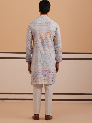 Abstract Printed & Embroidered Kurta Pyjama