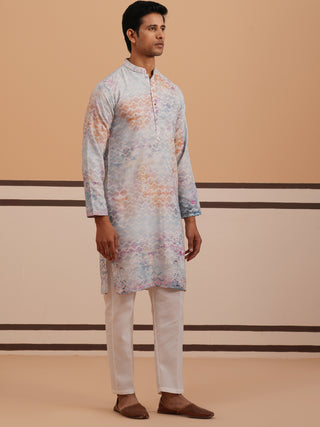 Abstract Printed & Embroidered Kurta Pyjama