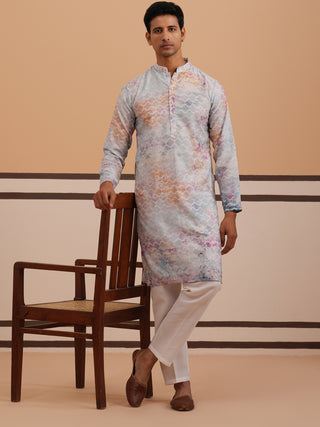 Abstract Printed & Embroidered Kurta Pyjama