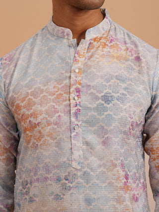 Abstract Printed & Embroidered Kurta Pyjama