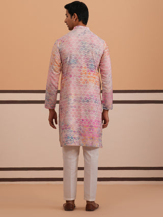 Abstract Printed & Embroidered Kurta Pyjama