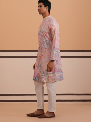 Abstract Printed & Embroidered Kurta Pyjama
