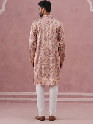 Paisley Foil Printed Silk Blend Kurta Set