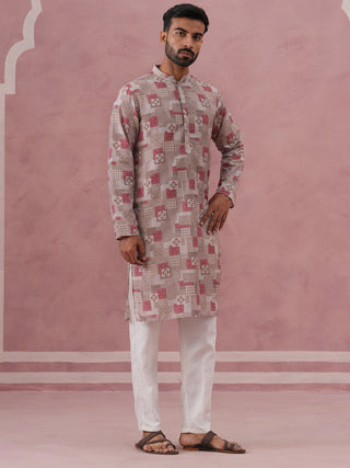 Abstract Printed Cotton Blend Kurta Pyjama