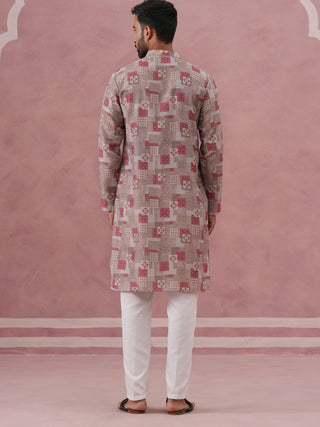 Abstract Printed Cotton Blend Kurta Pyjama