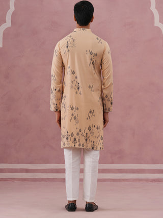 Men's Foil Printed Festive Kurta Pyjama Set