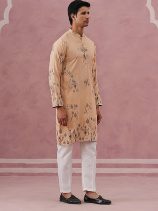 Men's Foil Printed Festive Kurta Pyjama Set