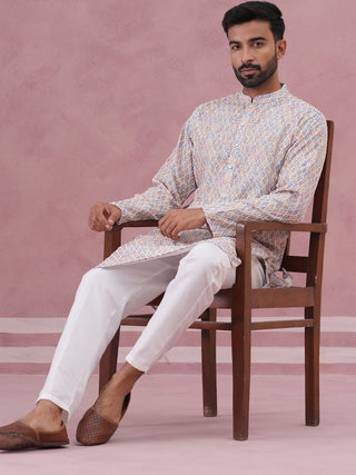 Traditional Cotton Blend Embroidered Kurta Pyjama