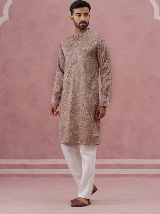 Men’s Thread Work & Printed Kurta Pyjama Set