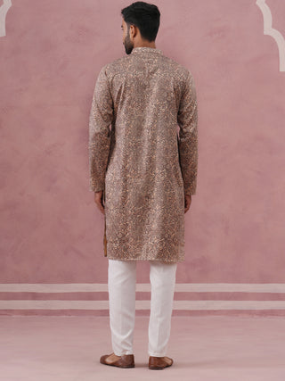 Men’s Thread Work & Printed Kurta Pyjama Set