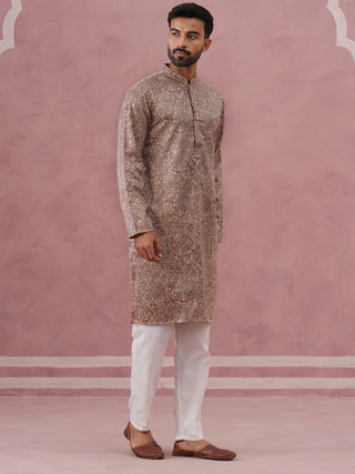 Men’s Thread Work & Printed Kurta Pyjama Set