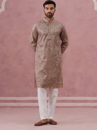 Men’s Thread Work & Printed Kurta Pyjama Set