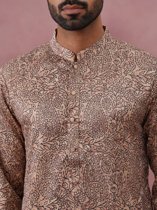 Men’s Thread Work & Printed Kurta Pyjama Set