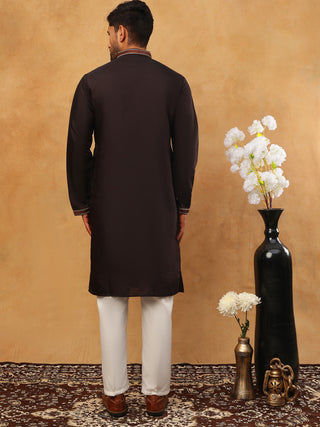 Men’s Silk Blend Embroidered Kurta Pyjama