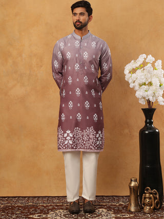 Printed Cotton Blend Kurta Pyjama Set