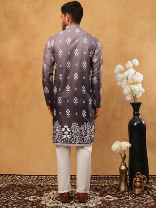 Printed Cotton Blend Kurta Pyjama Set