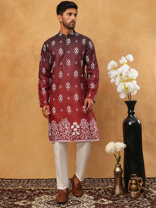 Printed Cotton Blend Kurta Pyjama Set