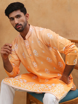 Printed Cotton Blend Kurta Pyjama Set