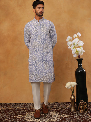 Printed & Embroidered Kurta Pyjama Set