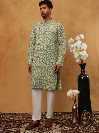 Printed & Embroidered Kurta Pyjama Set