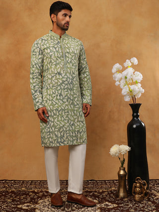 Printed & Embroidered Kurta Pyjama Set