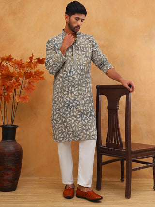 Printed & Embroidered Kurta Pyjama Set