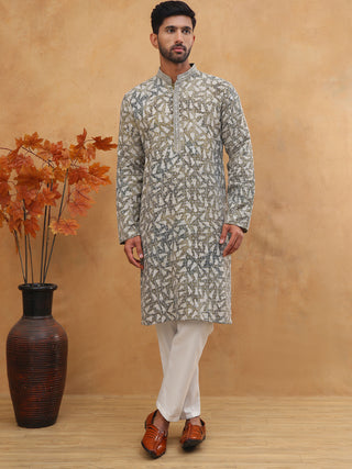 Printed & Embroidered Kurta Pyjama Set