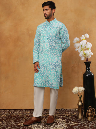 Printed & Embroidered Kurta Pyjama Set