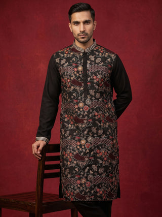 Premium Silk Blend Embroidered Kurta Pyjama