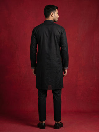 Premium Silk Blend Embroidered Kurta Pyjama