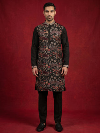 Premium Silk Blend Embroidered Kurta Pyjama