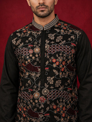 Premium Silk Blend Embroidered Kurta Pyjama