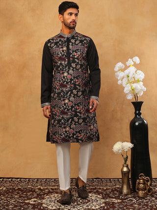 Premium Silk Blend Embroidered Kurta Pyjama