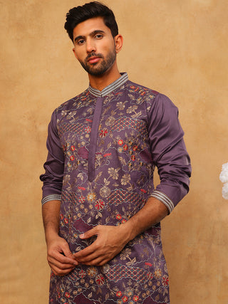 Premium Silk Blend Embroidered Kurta Pyjama