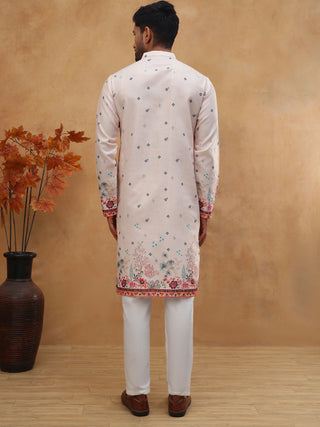 Cotton Blend Printed Straight Kurta Pyjama