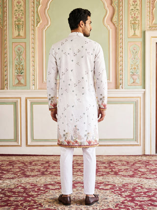 Cotton Blend Printed Straight Kurta Pyjama