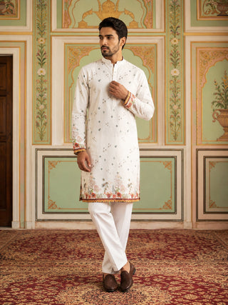 Cotton Blend Printed Straight Kurta Pyjama
