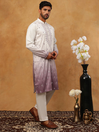 Festive Wear Silk Blend Embroidered Kurta Pyjama