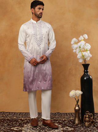 Festive Wear Silk Blend Embroidered Kurta Pyjama