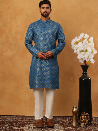 Festive Cotton Blend Printed Kurta Pyjama Set