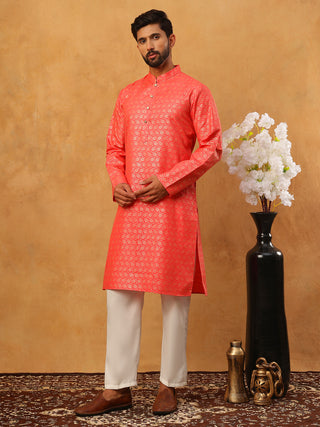 Festive Cotton Blend Printed Kurta Pyjama Set