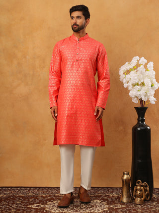 Festive Cotton Blend Printed Kurta Pyjama Set