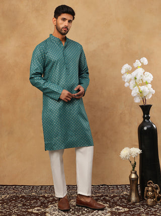 Festive Cotton Blend Printed Kurta Pyjama Set