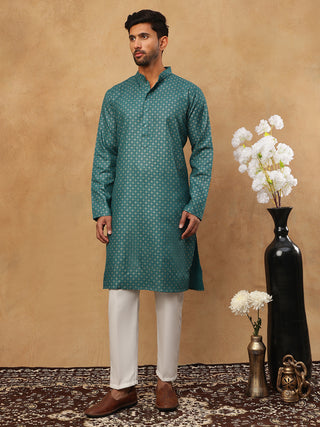 Festive Cotton Blend Printed Kurta Pyjama Set