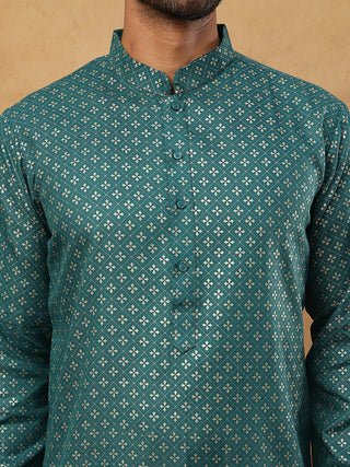 Festive Cotton Blend Printed Kurta Pyjama Set