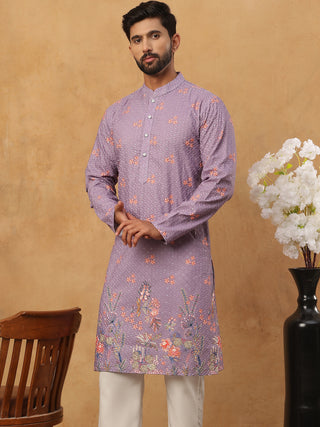 Festive Cotton Blend Printed Kurta Pyjama Set