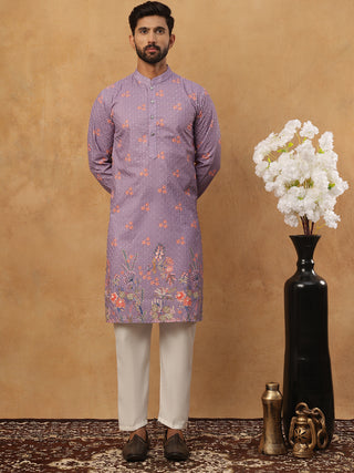 Festive Cotton Blend Printed Kurta Pyjama Set