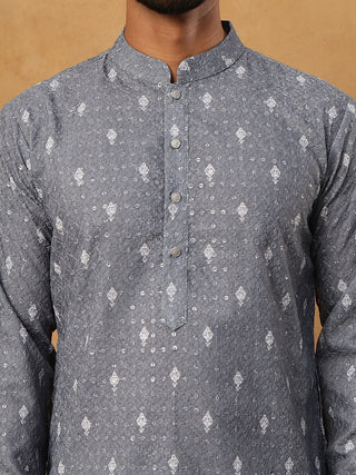 Festive Cotton Blend Printed Kurta Pyjama Set